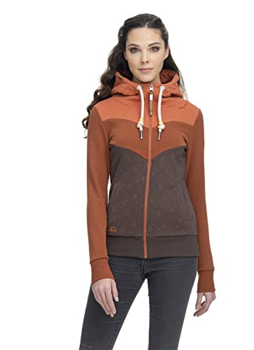 Ragwear TREGA Zip Damen Frauen Kapuzenjacke,Zip Hoodie,Sweatjacke,Stehkragen,Seitentaschen,Braun,L Cover