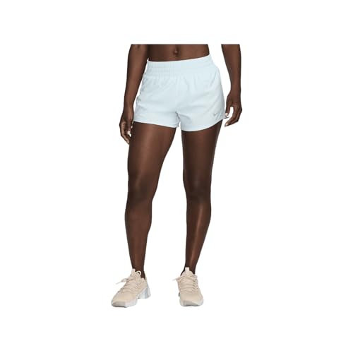 Short de sport femme Nike One bleu glacier avec doublure intégrée et taille mi-haute