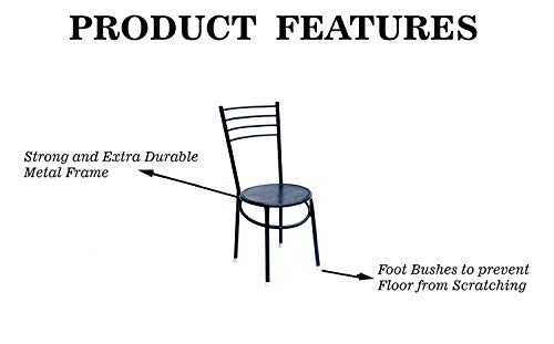 Image of Goyal steel & furniture Ergonomic Comfortable Visitor /Study /Stool /Executive /Office /Student /Back Support /Computer /Work from Home Study Chair Made of Iron Pipe, Without arm Chair (4, Black, Standard)