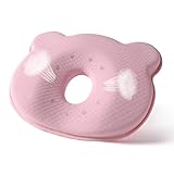 iranc Memory Foam Travel Pillow,Portable Cute Cartoon Bear Soft and Cozy Pillow (Pink)