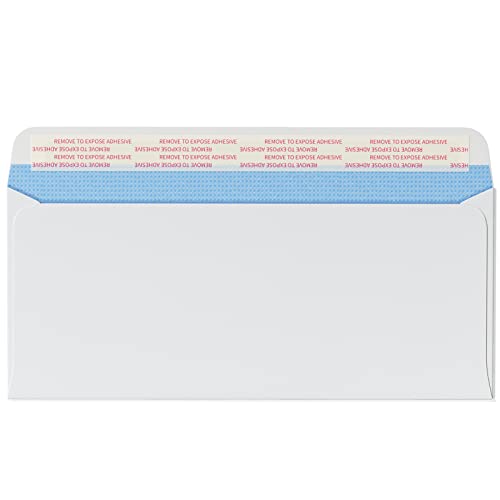 Cregear #10 Envelopes Self Seal Security Tinted Envelopes For Privacy & Business, Peel And Seal, No Window, Letter Size 4-1/8 X 9-1/2 Inches, 24 Lb, 50 Ct, White #TOP2