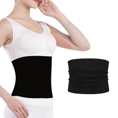 Ibluelover Unisex Warm Waist Warmer Elastic Waist Lumbar Support Thermal Stomach Abdomen Protector Thermal Body Warmer Wrap Black