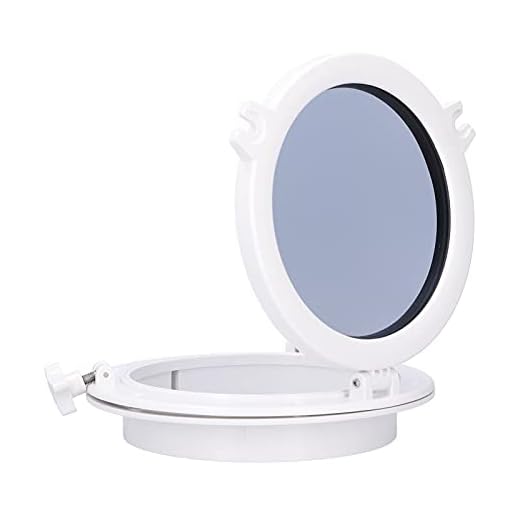 Bullaugen-Fenster Runde Bullauge Aramox Boote Weiß 10in Gehärtetes Glas + ABS + 316 Edelstahl Ausgeglichenes Glas Fenster Zum Öffnen für Marine Boat Yacht RV