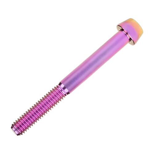 Image of Titanium Ti Bolt M5x9 16 18 20 25 30 35 40 45 50 55 60mm Tapered Head Screws Pack of 4 (M5x60mm, Purple Gold)