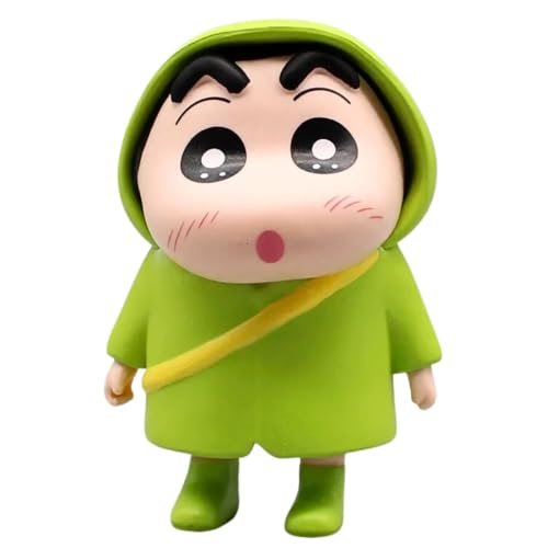 Image of FUNFOB Shinchan Action Figure | Shin chan Figurine Cartoon Figures Toys for Boys & Girls PVC Multicolour (Shinchan Rain Green)