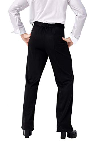 Men's Retro 70S Disco Fever Black Flared Pants Adult Vintage Trousers Bell Bottoms,34-36 #TOP4