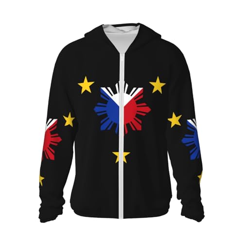 3 Stars And Sun Filipino Philippines Flag Sun Protection Hoodies Men Upf 50+ Hoodie Unisex Long Sleeve Hoodie