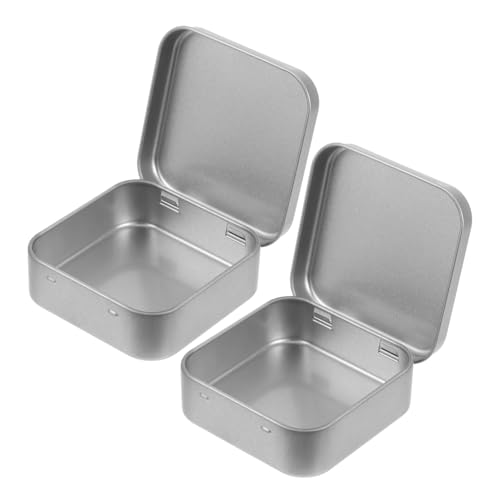 ADOCARN 2 Piezas Caja De Hierro Contenedor De Almacenamiento Caja De Metal Con Tapa Decorativa Para Dulces Organizadores Para Joyas De Metal Para Artículos Diversos