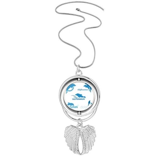Collier dauphin Blue Ocean pendentif ailes d'ange pour vos soirées