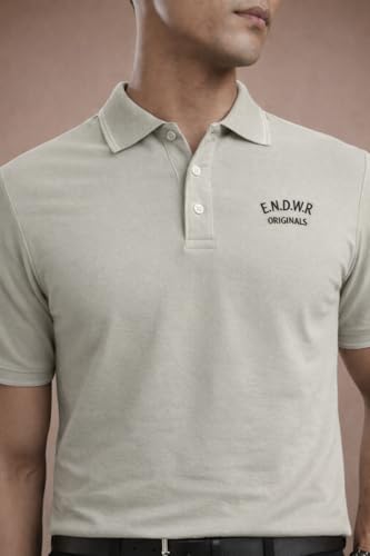 Image of ENDEAVOUR WEAR Men Men Short Sleeve Solid Cotton Rich Polo T Shirt | Collar Tshirts | Half Sleeves | Plain-Regular Fit