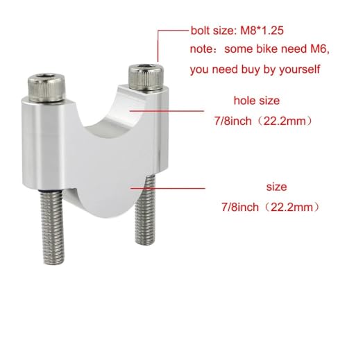 Abrazadera elevador manillar de aluminio robusto para motocicleta V7 2014-2019 2