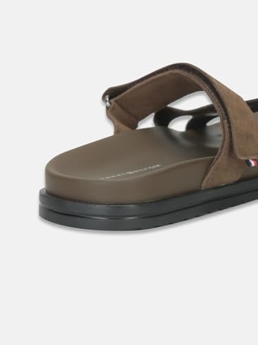 Image of Solid brown leather sandals