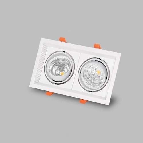Foco de techo COB de aluminio blanco, moderno, comercial, con panel de rejilla, luces de techo, luz LED empotrada cuadrada, reflector de moda, lámpara de decoración integrada para escaparate de ropa