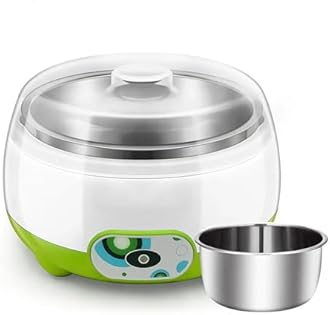Portable Yogurt Maker Machine for Home, 1 L Electric Probiotic Curd Maker with Auto Temperature Regulation, for Thick Creamy, Consistent Yogurt, 304 SS Container,