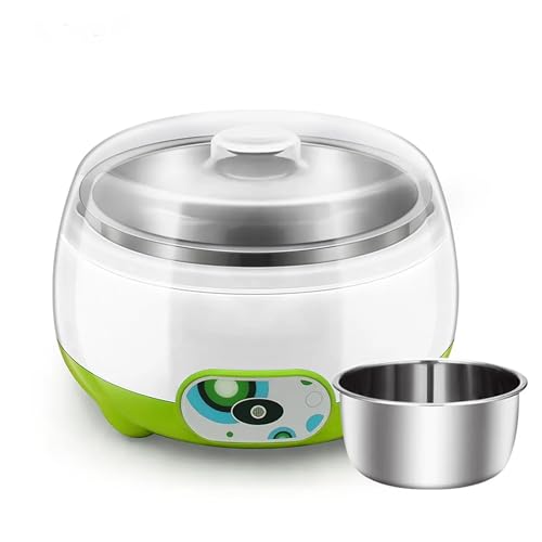KLIFFOO Portable Yogurt Maker Machine for Home, 1 L Electric Probiotic Curd Maker with Auto Temperature Regulation, for Thick Creamy, Consistent Yogurt, 304 SS Container,