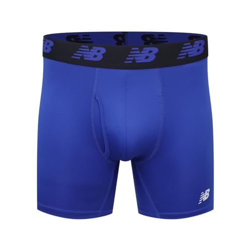 New Balance Men's Performance Boxer Briefs with Fly, Breathable Stretch Underwear, Moisture Wicking, Soft Waistband (3 Pack), Cadet/Team Royal/Royal, XX-Large4