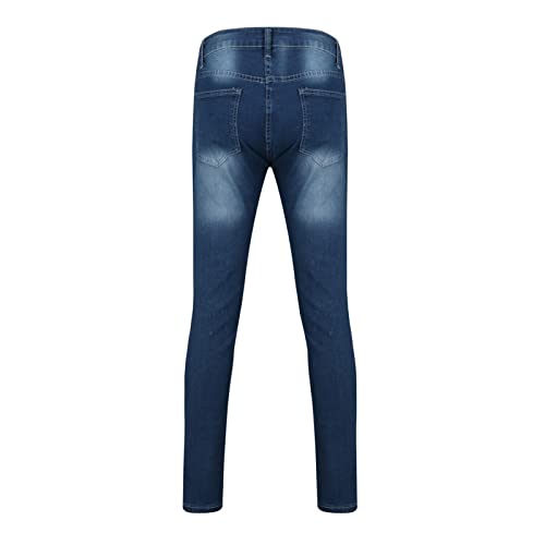 Pantalones lápiz rasgados para hombre azul oscuro 3X-Large miniatura 4