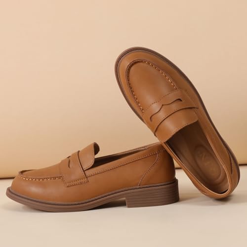 Image of Penny Loafers for Women Non Slip Work Shoes for Women's Loafers & Slip-Ons Ladies Business Casual Shoes Driving Flats