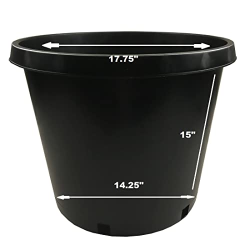 Calipots 10-Pack 15 Gallon Premium Black Plastic Nursery Plant Container Garden Planter Pots (15 Gallon) #TOP7