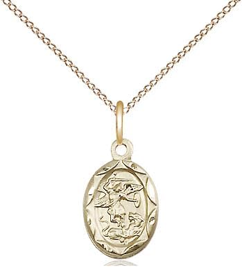 14kt Gold Filled Pendant on a 13 inch Gold Filled Light Curb Chain.