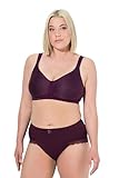 Ulla Popken Women's BH, Spacer-Cups, ohne Bügel, Mikrofaser, Cup C-E Bra, traubenrot, 90D