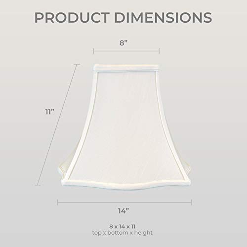 Image of Royal Designs, Inc. Regal Series Fancy Square Bell Lamp Shade, 6 x 14 x 11.5, White, Pack of 2