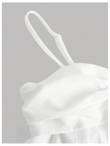 SHENHE Girl's Summer Bow Top Camisole Spaghetti Strap Layered Ruffle Flowy Babydoll Tank Top3