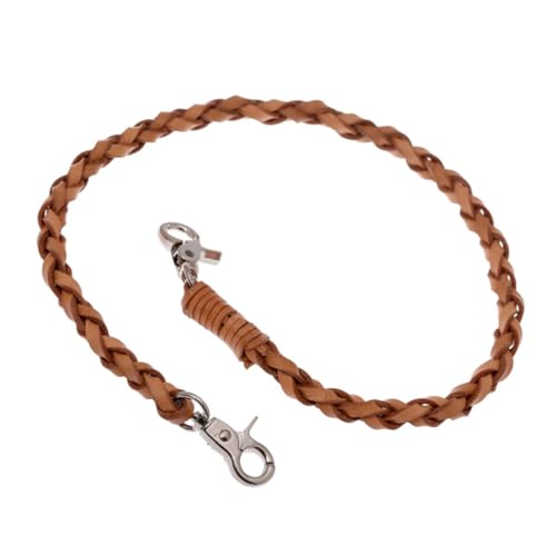 Cadena para pantalones de cuero auténtico con mosquetón vintage