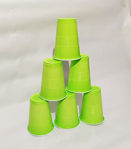 Image of Tickles Pack of 50, Beer Pong Glasses with Free Ping Pong Balls Set, Easy Grip Reusable Drinking Party Cups for Iced Tea, Punch, Cocktail, Couple, Ladies Games (Color: Light Green Size: 475 ml)
