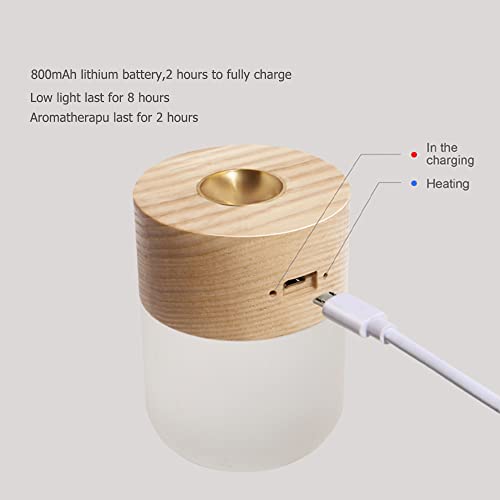 Portable Essential Oil Diffuser, Wood Aromatherapy With Warm Light, Battery Operated for Home (Black Walnut), One Size (NO-HB005) - Image 6
