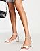 PARTY Women's Open Toe Ankle Strap Low Block Chunky Heels Sandals, White Pu B, 8