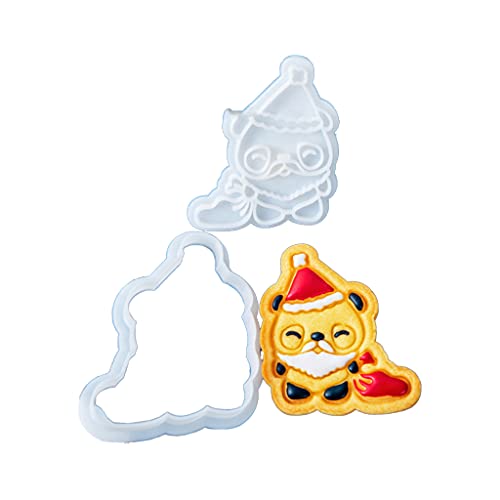 ビスケットクッキー耐熱皿ベーキングツールパンダ形状 6 種類を選択するクリスマスギフト子供のためのクッキースタンプベーキングクリスマス