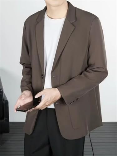 Men's Four Seasons Solid Color Suit Jacket Single-Breasted Casual Daily Suit Jacket3