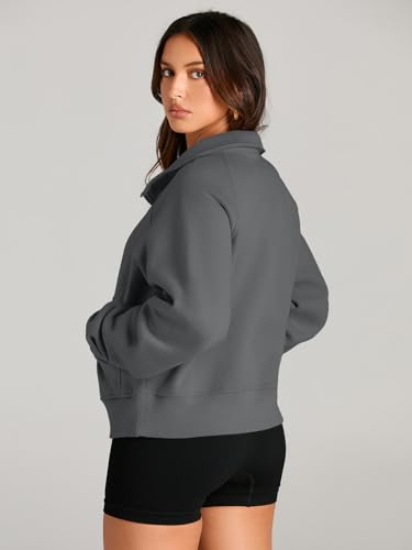 Image of AUTOMET Womens Sweatshirts Half Zip Cropped Pullover Fleece Quarter Zipper Hoodies 2026 Fall Fashion Outfits Clothes