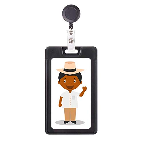 Étui rétractable pour badge Cuba noir enrouleur carte pro