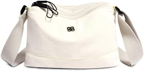 Eslcorri Crossbody Bags for Women, Small Shoulder Bag Nylon Simple Purse with Zipper, Lightweight Casual Mini Purse
