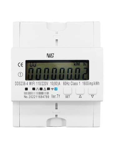 Moniteur de consommation d'énergie biphasé wattmètre rail DIN 110V