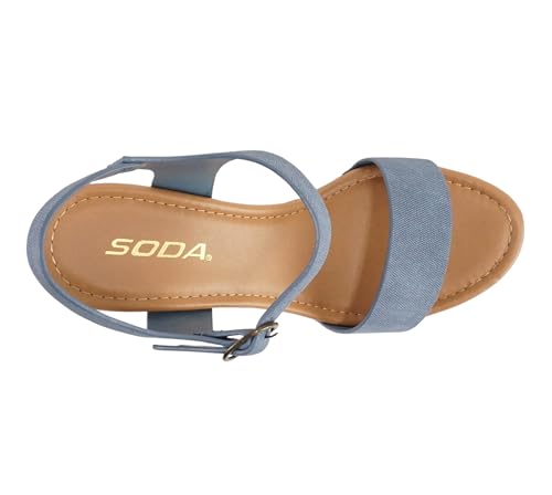 Image of Soda CHIVAS ~ Women's Bold Buckles Studded Wedge Sandal