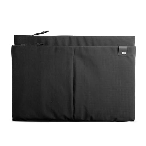 Image of DailyObjects Medium Portable Pivot Laptop Sleeve |Recycled Nylon| Durable|Lightweight|Water Repellent|Padded Zipper|Fits Laptop /MacBook Air /Pro-14|for Men and Women|Office and Daily use (Black)