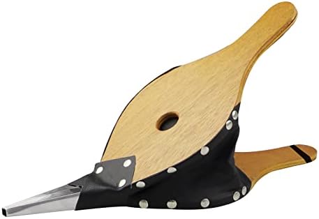 Clzemo 15x5.4 Inch Fireplace Bellows for Indoor Outdoor, Durable Manual Wood Air Blower Metal Nozzle Easy to Use, Leather Fire Bellow Tool for Camping Barbecues Fireplaces Barbeque Stove Fire Pit