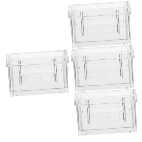 Operitacx 4Er-Box Transparente Visitenkartenbox acryl kartenhalter kartenständer acryl Geschäftskartenhalter Zubehör für den Verkaufsstand Namenskarten stehen regenfest Aufbewahrungskiste