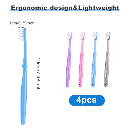 WLLHYF Weiche Zahnbürste für Erwachsene, extra weiche Mikroborsten, manuelle Zahnbürste, Aufhellungszahnbürste für Damen und Herren, sanfte Reinigung, schützt empfindliches Zahnfleisch, Gesundheit, – Bild 3