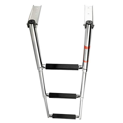 Amarine Made 3 Step Stainless Steel Telescoping Boat Ladder Swim Step