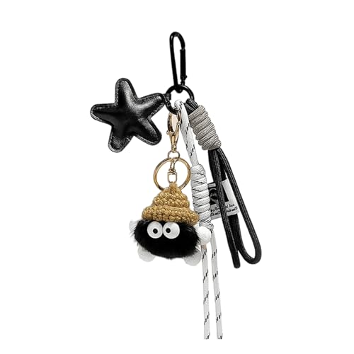 Fluxioxtna Llavero De Bolso Con Cuerda Trenzada, Adornos Y Abalorios, Llavero De Coche, Accesorios De Moda Para Bolso, Colgante Para Mochila, Adorno Colgante Para Bolsas De Mano Y Bolsos, Black