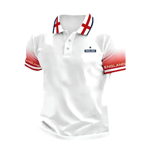GQN England Jersey Men's England Polo Shirt 2026 Soccer Cup Jersey World Soccer Fans Sport Tee...