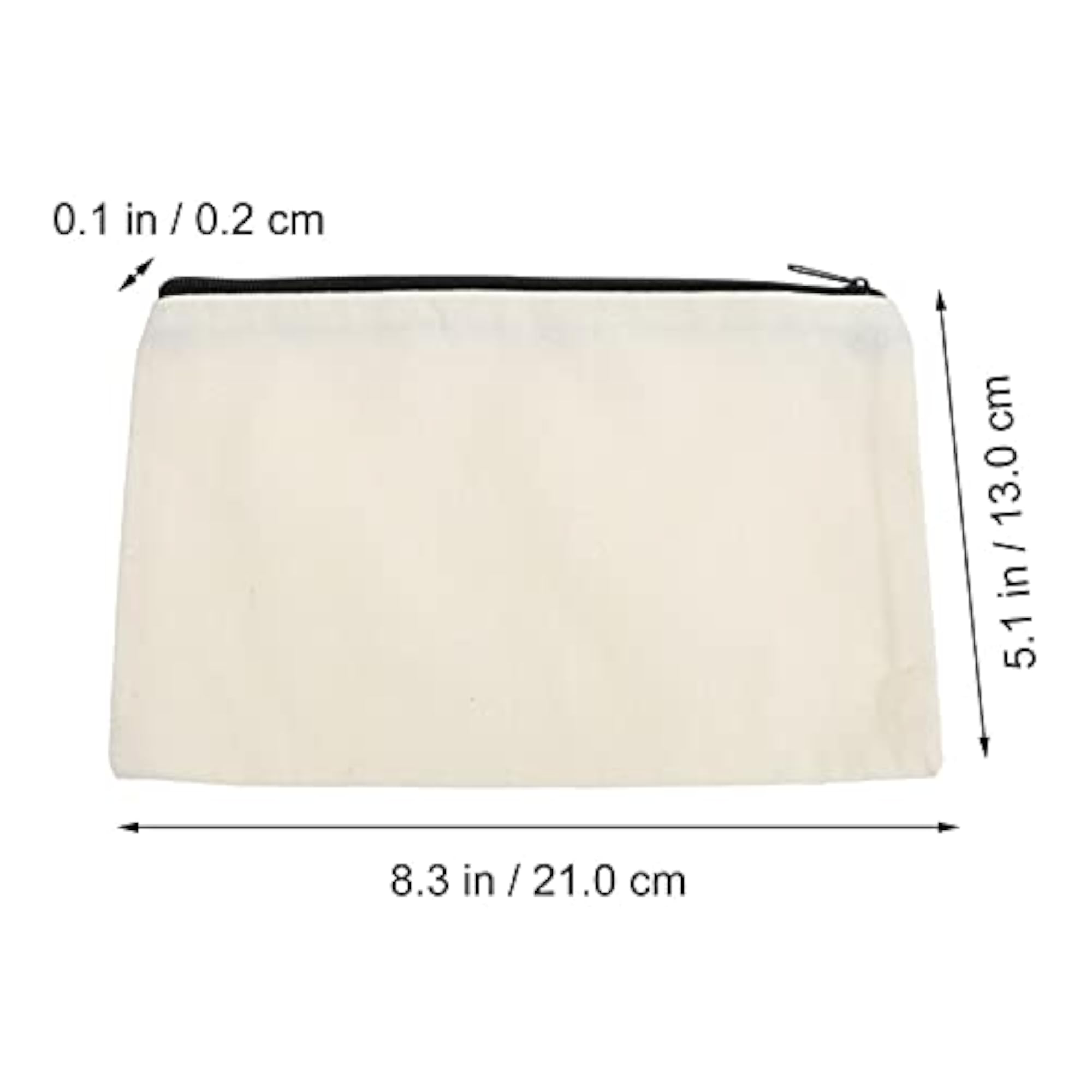 12pcs Canvas Cosmetic Bag Zipper Makeup Pouch Blank DIY