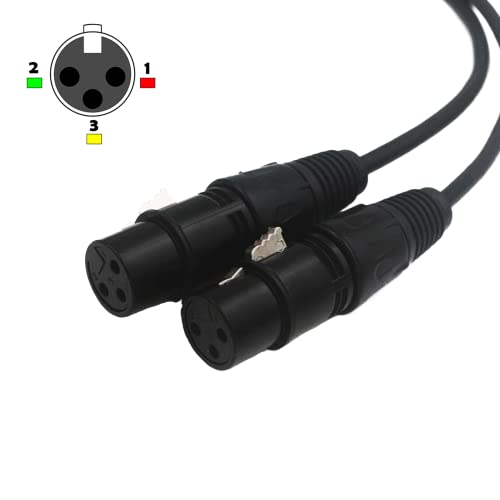 BRIEFCEC 2pcs XLR Splitter Cable, Microphone Y Cable 1 Male to 2 Female 3 Pin Jack Splitter Cord Audio Adapter - Image 3