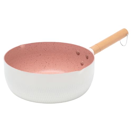 Sartenes sin freír - sartén de estufa de cerámica | Sartén de cocina con mango de madera, accesorios para cocinar para bebés para la estufa de gas para el picnic al aire libre acampando