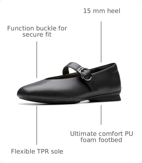 Clarks Collection Women's Jazmynn Iris Mary Jane Flat, Black Leather, 12 W US by Clarks - Used condition - Image 3