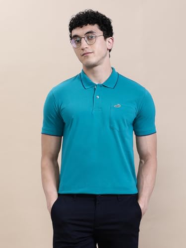 Image of CROCODILE Men Solid Polo T-Shirt | 100% Cotton | Short Sleeve | Slim Fit | Button Placket White